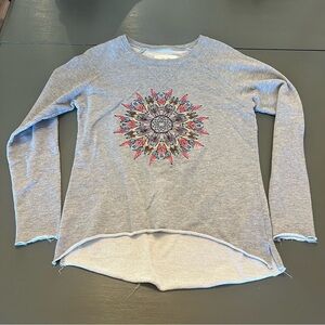Gray Floral Mandala Sweatshirt - Women's Cozy Pullover
